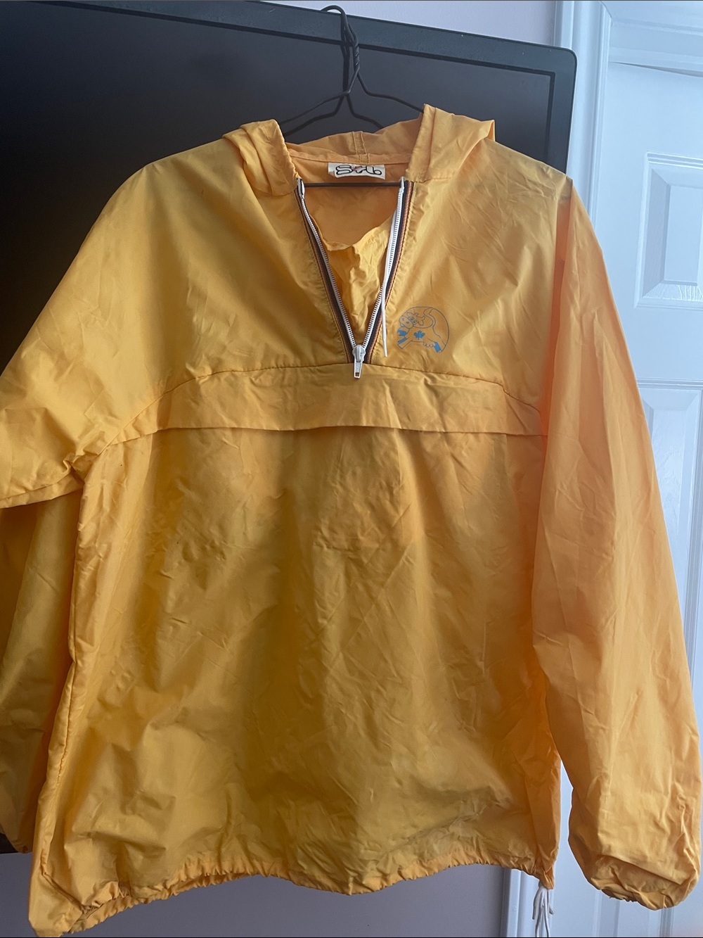 Yellow Hooded Rain Anorak Jacket